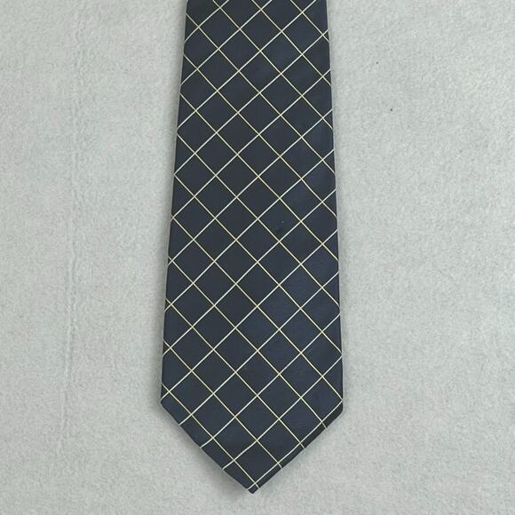 Polo by Ralph Lauren Blue Plaid Design 100% Silk Men's Necktie Hand Made Repp - Picture 2 of 16